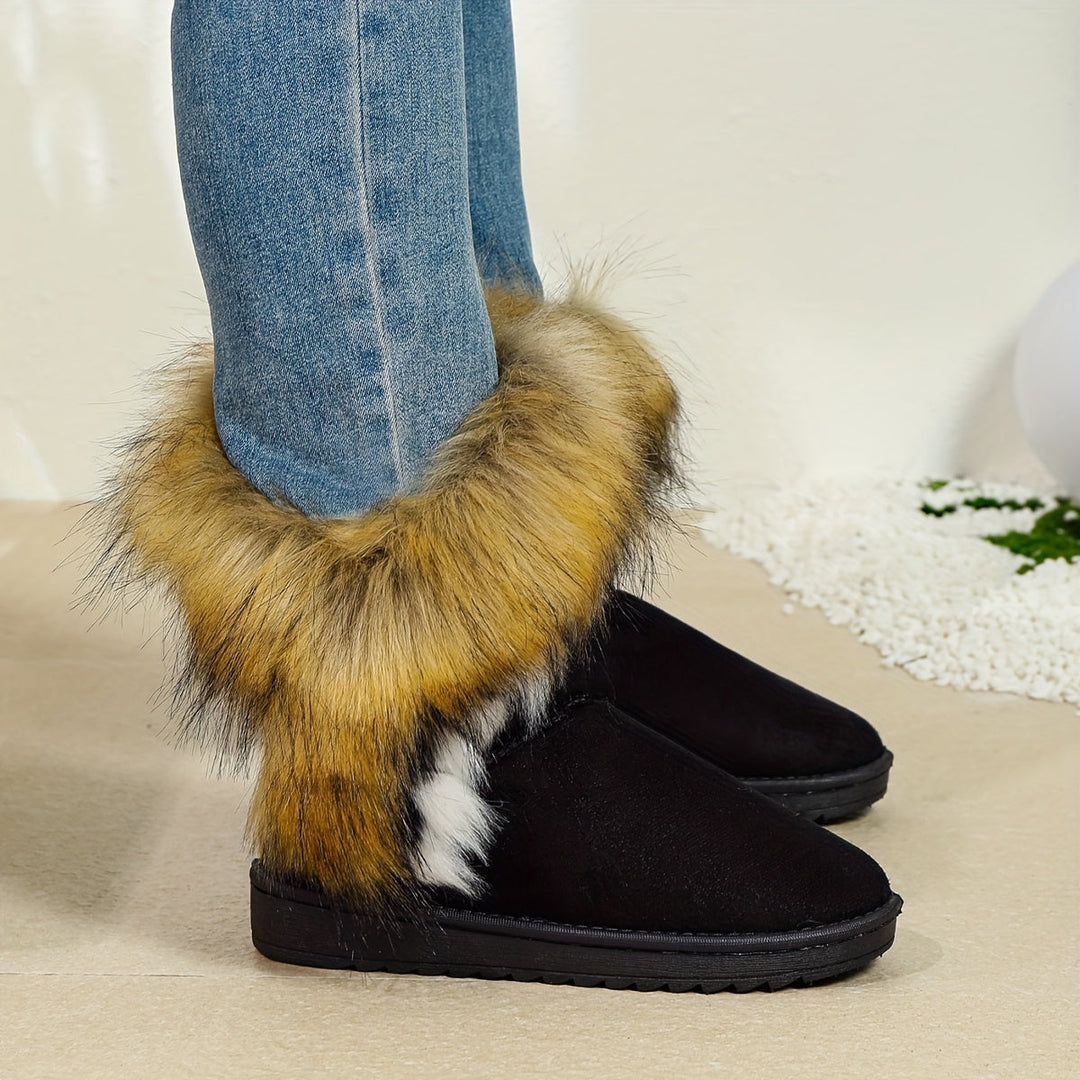 Women's Plush-Lined Snow Boots - Cozy & Fashionable