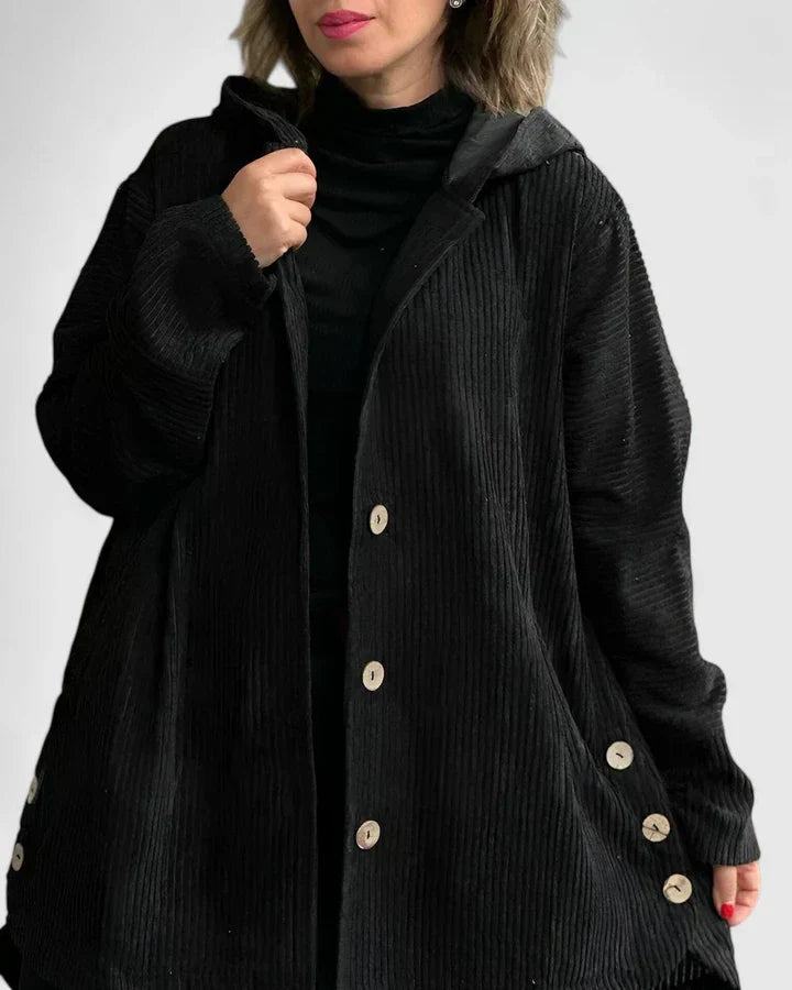 Women's Soft Ribbed Hooded Jacket - Effortless Everyday Style