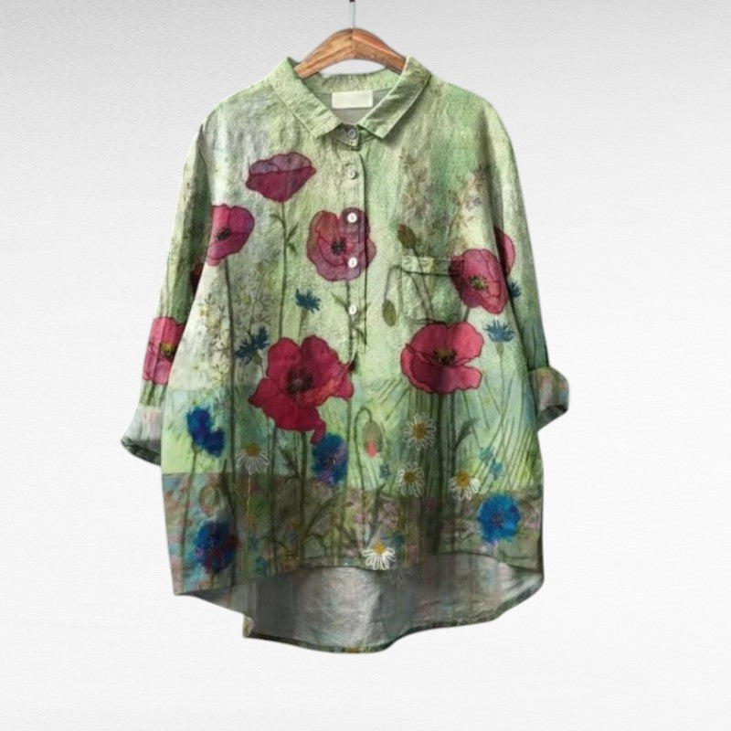 Women's Linen Elegant Blouse - Effortless Warm-Weather Style
