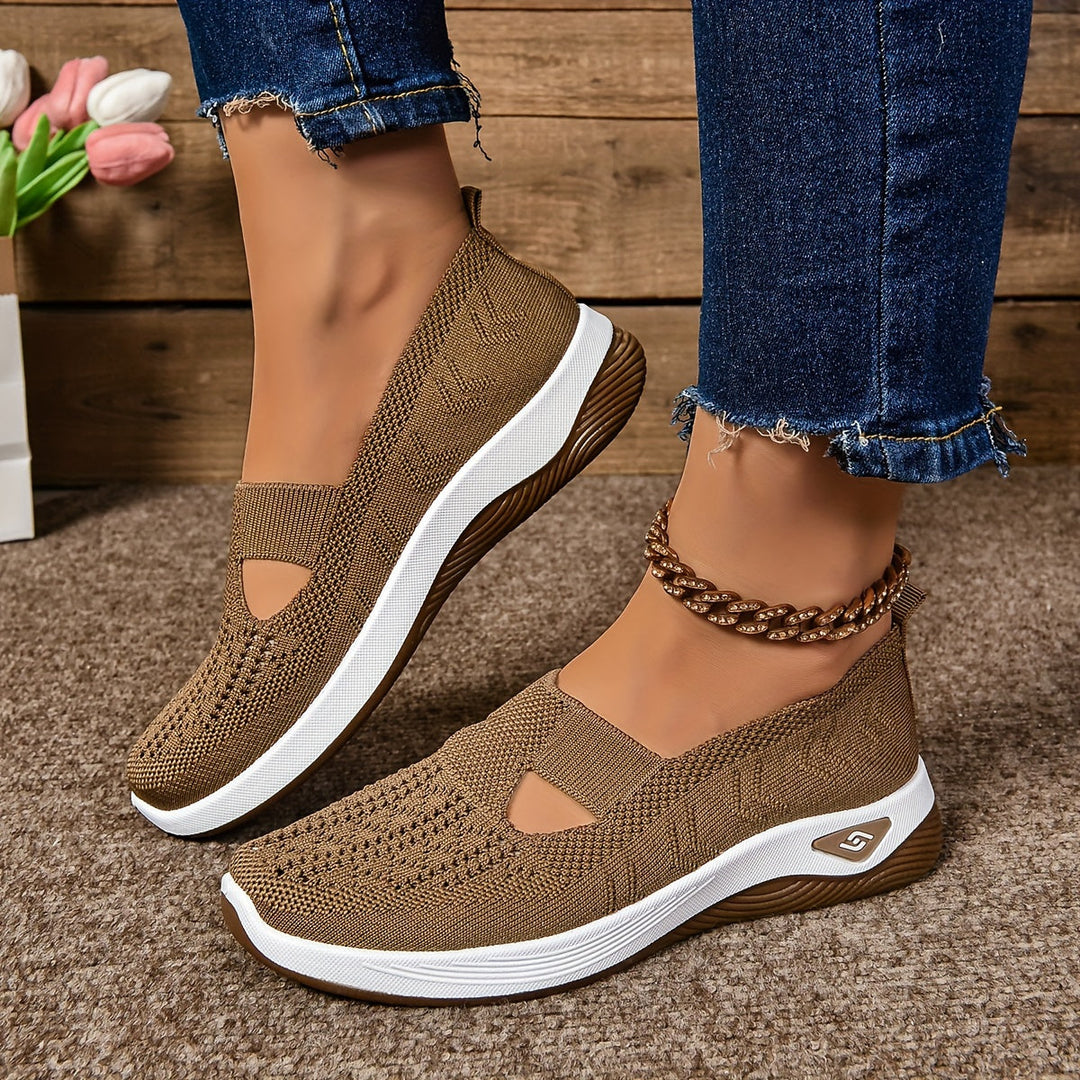 Women's Breathable Knit Slip-On Sneakers - Effortless Daily Comfort