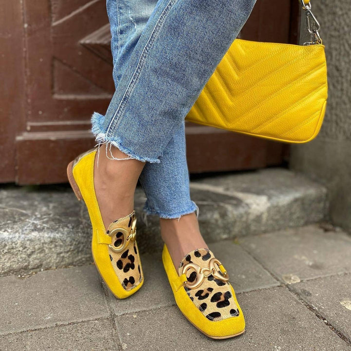 Women's Animal Print Accent Loafers - Bold Everyday Style