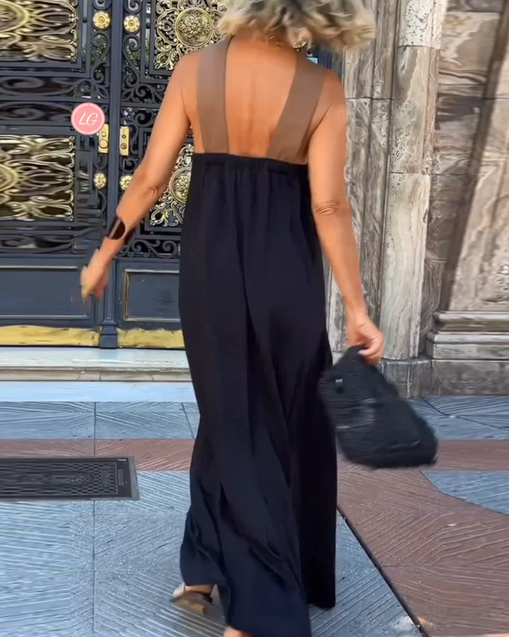 Women's Halter Crossover Long Dress - Effortless Elegance