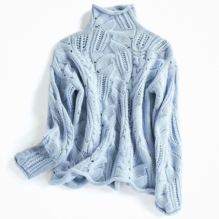 Women's Cashmere Cable Knit Turtleneck Jumper – Winter Layer