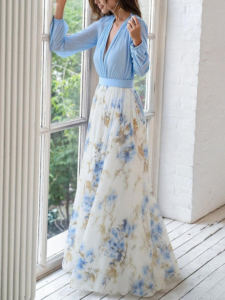 Women's Floral Print Maxi Dress - Effortless Day to Night