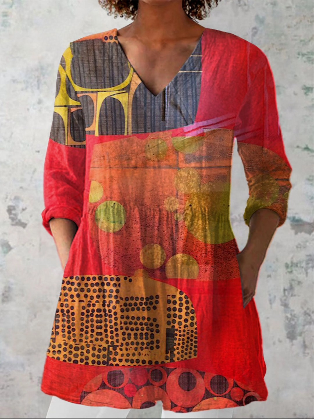 Women's V-Neck Longline Shirt - Flattering Everyday Essential