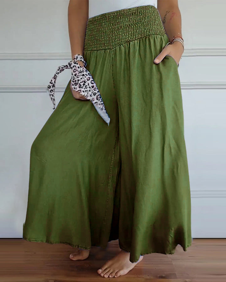 Women's Polyester Wide-Leg Trousers - Comfy & Breezy