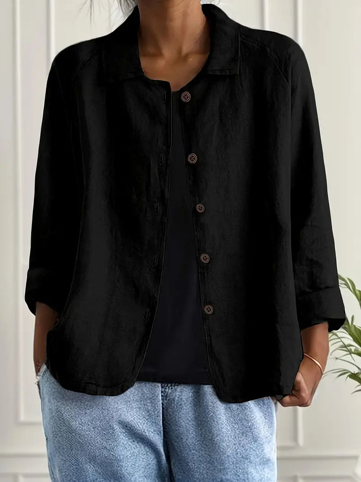 Women's Lightweight Cotton-Linen Shirt-Cardigan - Effortless Style