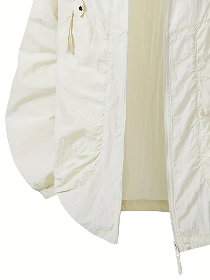 Women's Waterproof Windbreaker Jacket with Adjustable Hood