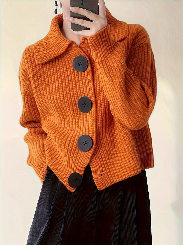 Women's Fiona Statement Button Knit Sweater - Cozy Chic