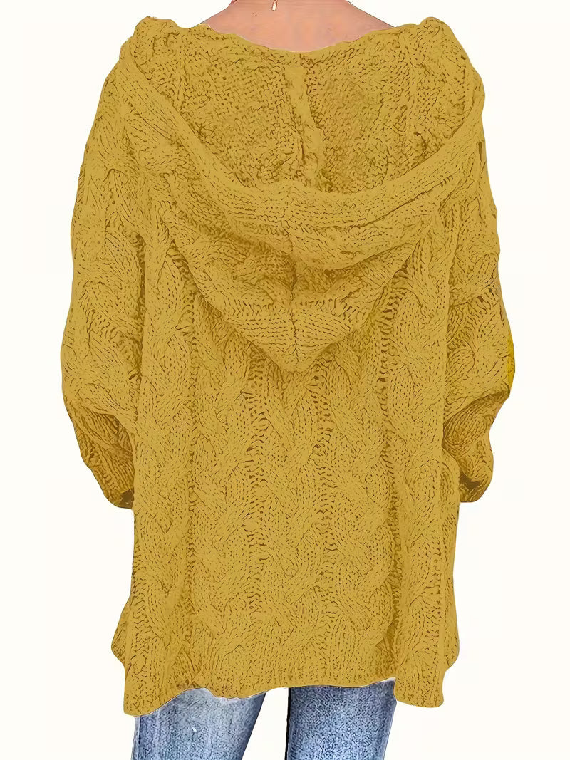 Women's Isla Chunky Knit Hooded Sweater - Cozy Cable-Knit