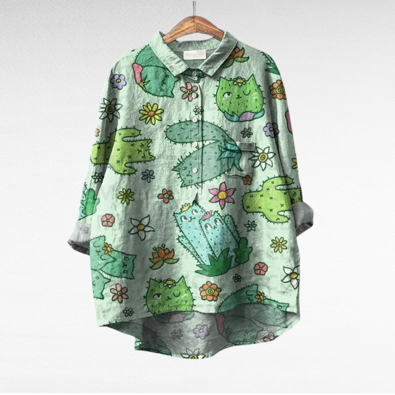 Women's Printed Summer Blouse - Lightweight & Effortless Style