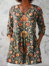 Women's Long Sleeve V-Neck Longline Shirt - Everyday Elegance