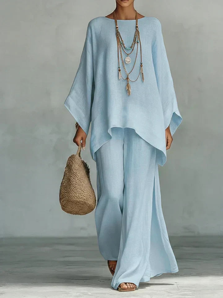 Women's Printed Comfort Two-Piece Set - Everyday Elegance