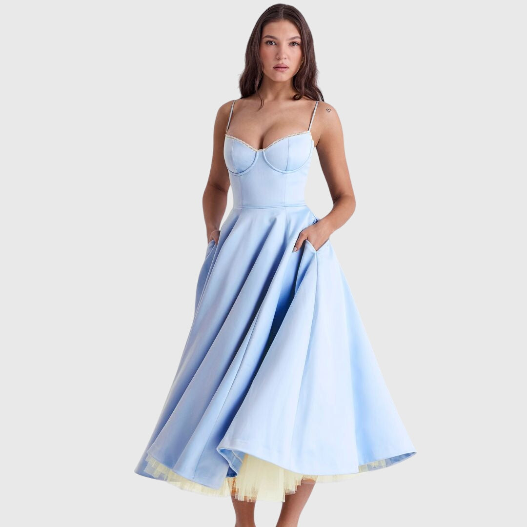 Women's Maxi Dress with Pockets - Elegant for Special Occasions