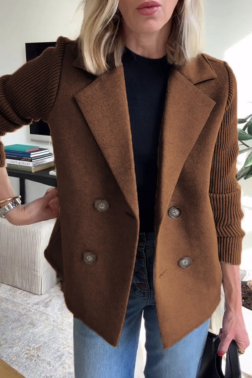 Women's Knit-Sleeve Blazer - Polished Look with Knit Comfort