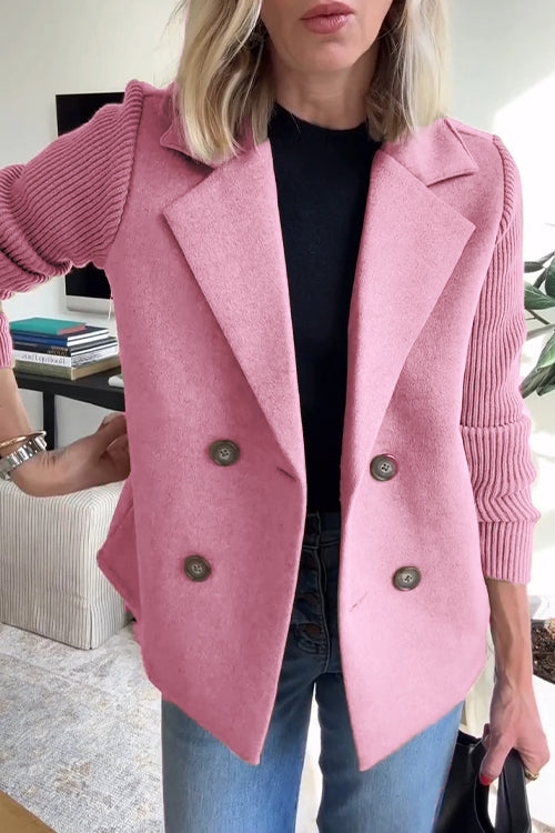 Women's Knit-Sleeve Blazer - Polished Look with Knit Comfort