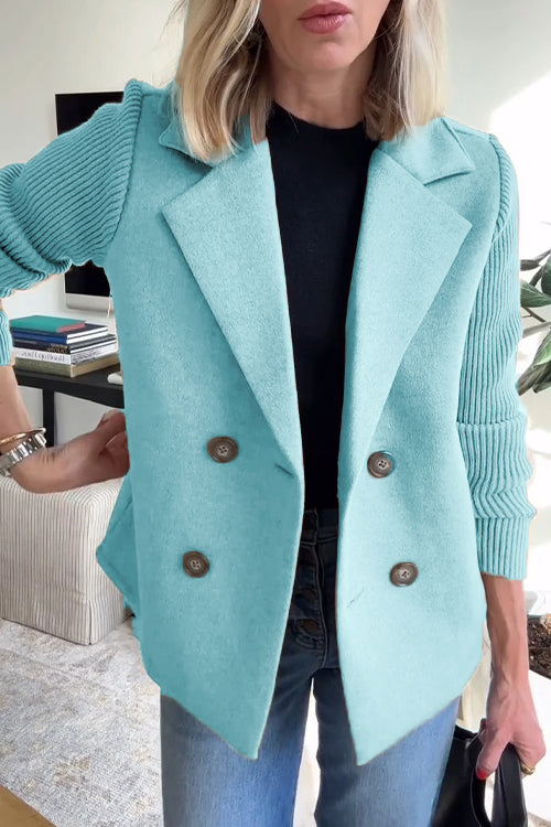 Women's Knit-Sleeve Blazer - Polished Look with Knit Comfort