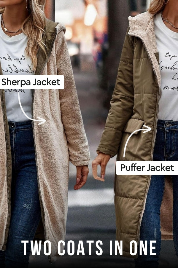 Women's Colette Reversible Sherpa Lined Jacket - Cozy & Warm