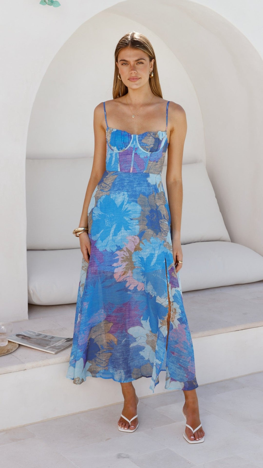 Women's Rahima Blue Floral Maxi Dress