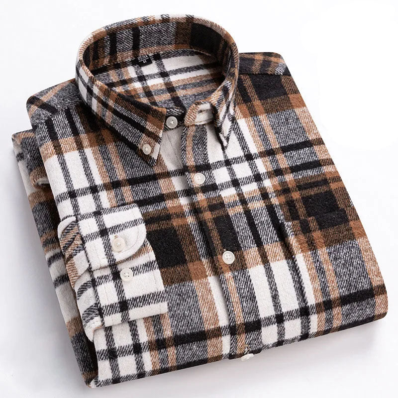 Men's Brushed Cotton Flannel Shirt – Casual Overshirt