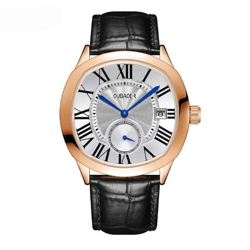 Men's Roman Numeral Watch – Leather Strap Dress Watch
