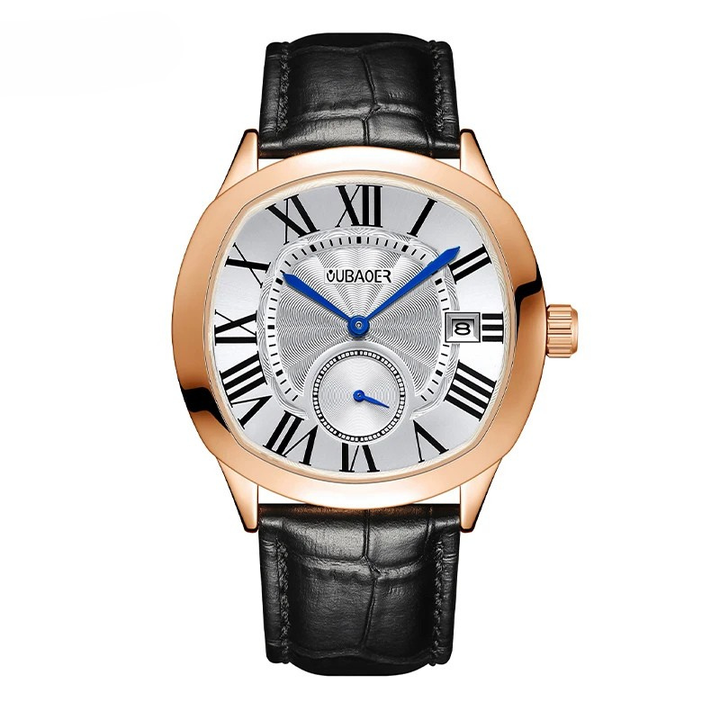 Men's Roman Numeral Watch – Leather Strap Dress Watch