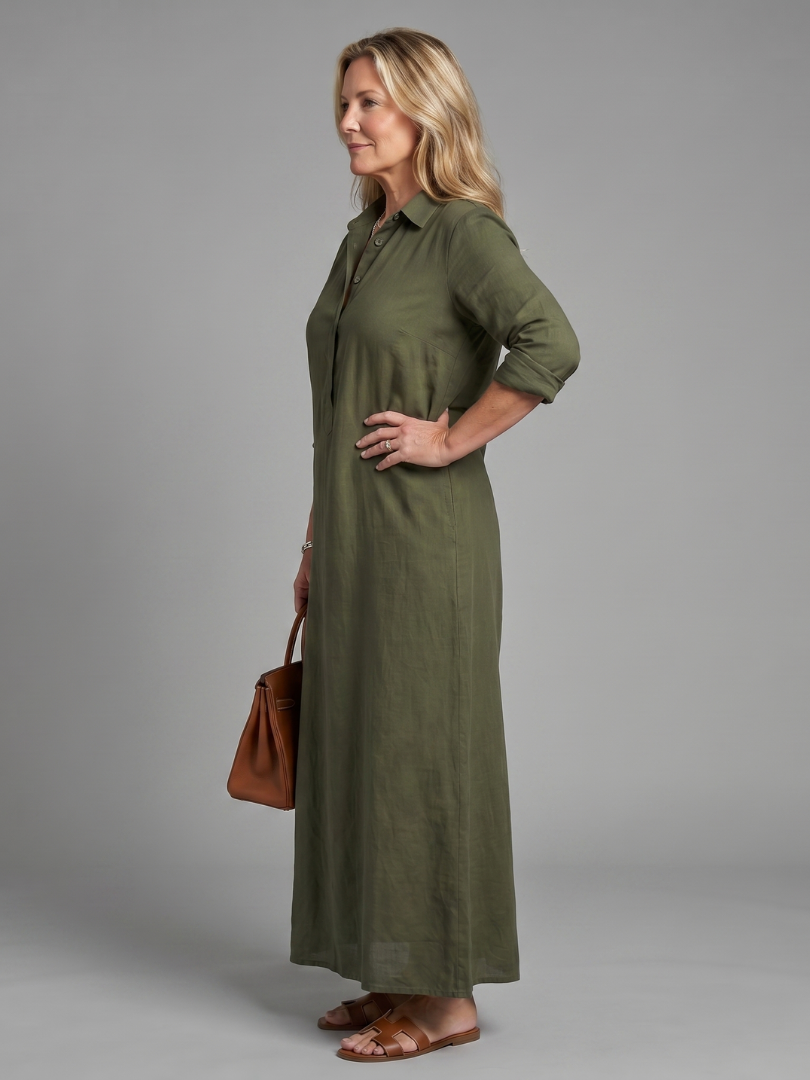 Women's Long Sleeve Relaxed Maxi Dress - Effortless Everyday Elegance