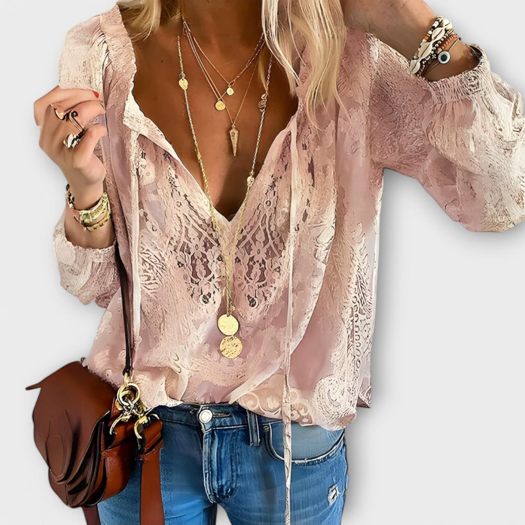 Women's Lace Blouse - Sophisticated Bohemian Style