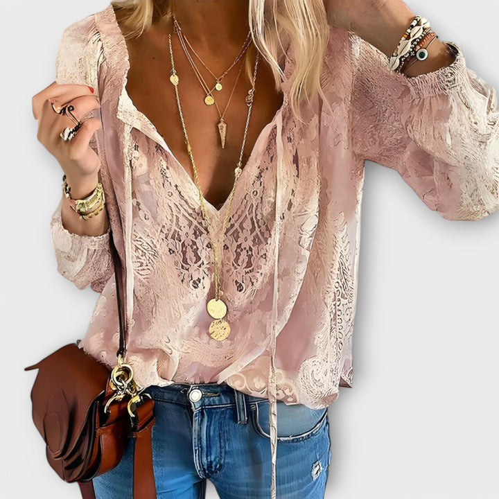 Women's Lace Blouse - Sophisticated Bohemian Style