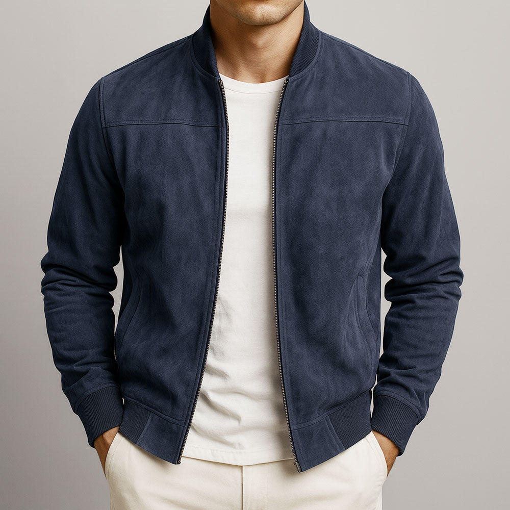 Women's Suede Bomber Jacket - Timeless Urban Classic
