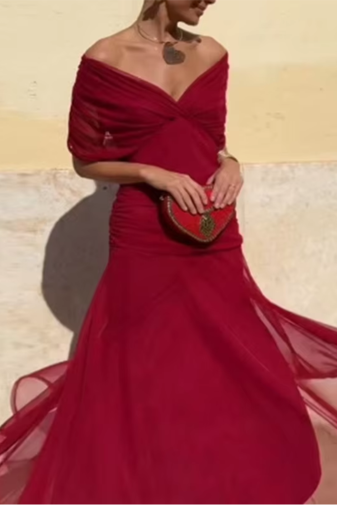 Women's Elegant Maxi Party Dress with V-Neck - Perfect for Evenings