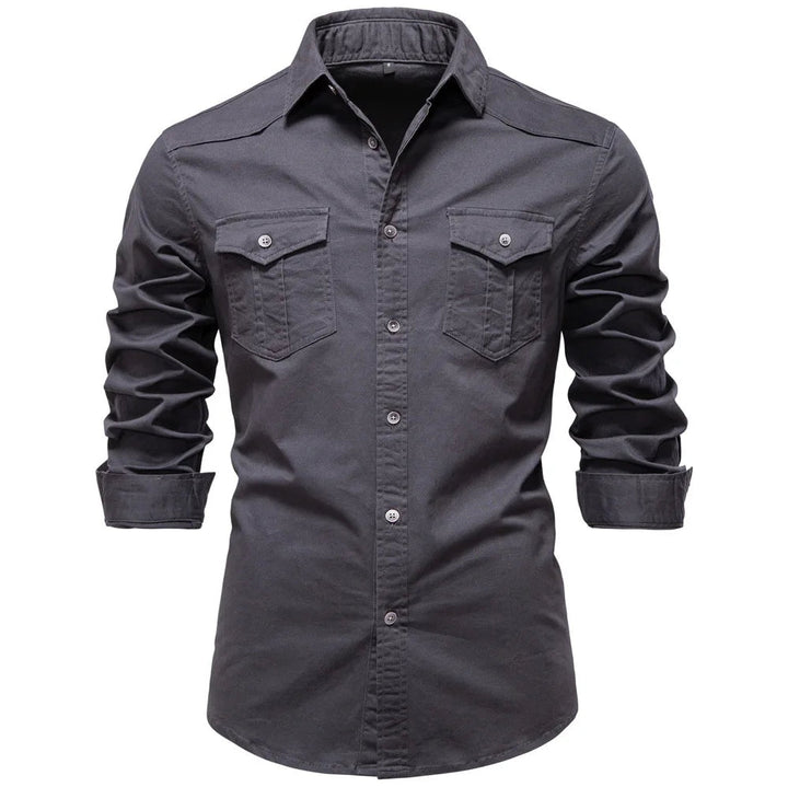 Men's Cotton Utility Overshirt – Heavyweight Workwear Shirt