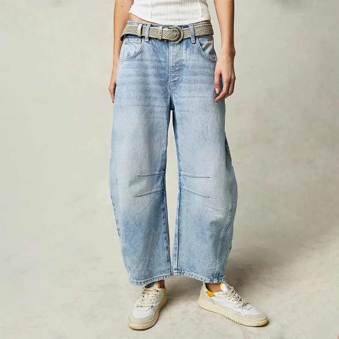 Women's Cotton Wide-Leg Jeans - Effortless Everyday Style