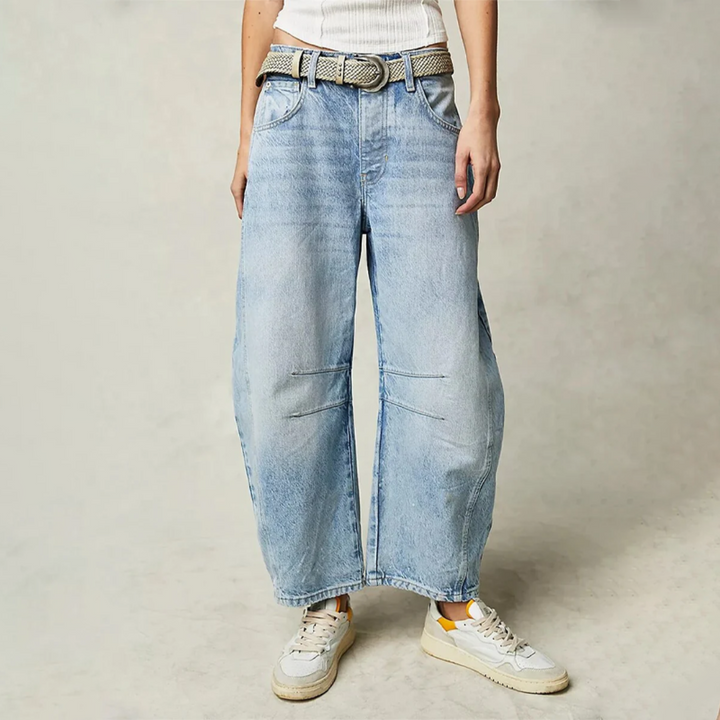 Women's Cotton Wide-Leg Jeans - Effortless Everyday Style