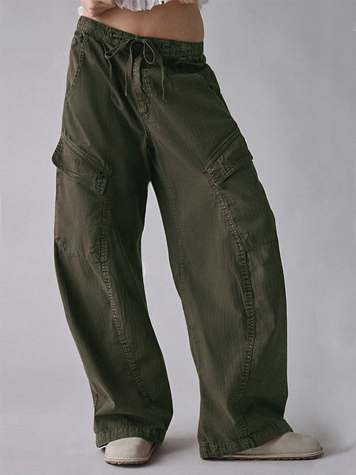 Women's Baggy Cotton Utility Barrel Trousers – Relaxed Fit