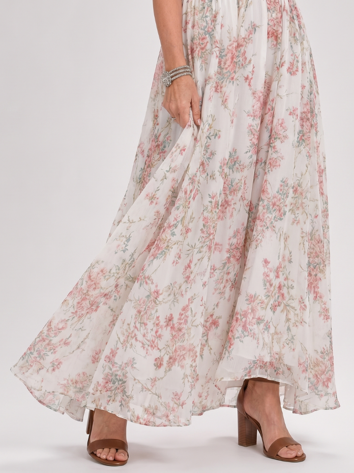 Women's Floral Print Halter Midi Dress - Perfect for Warm Days