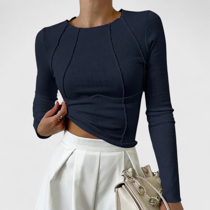 Women's Chic Long Sleeve Top - Sleek Everyday Staple