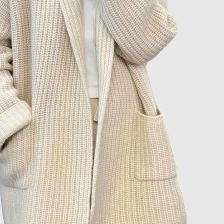 Women's Long Shawl Collar Cardigan - Cozy & Elegant Layering