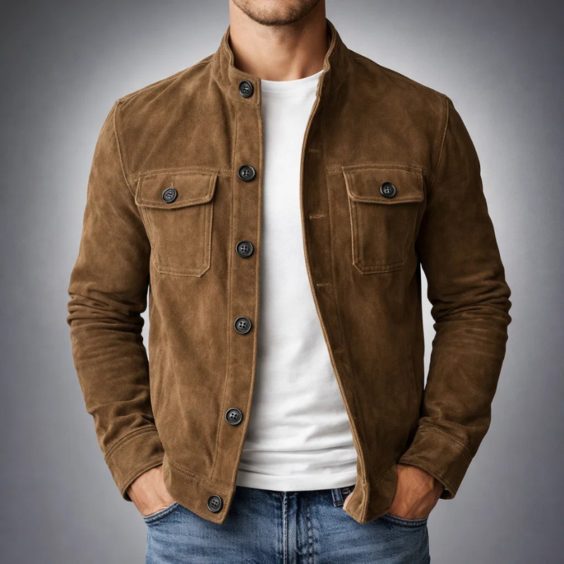 Men's Suede Shirt Jacket – Military Overshirt Shacket