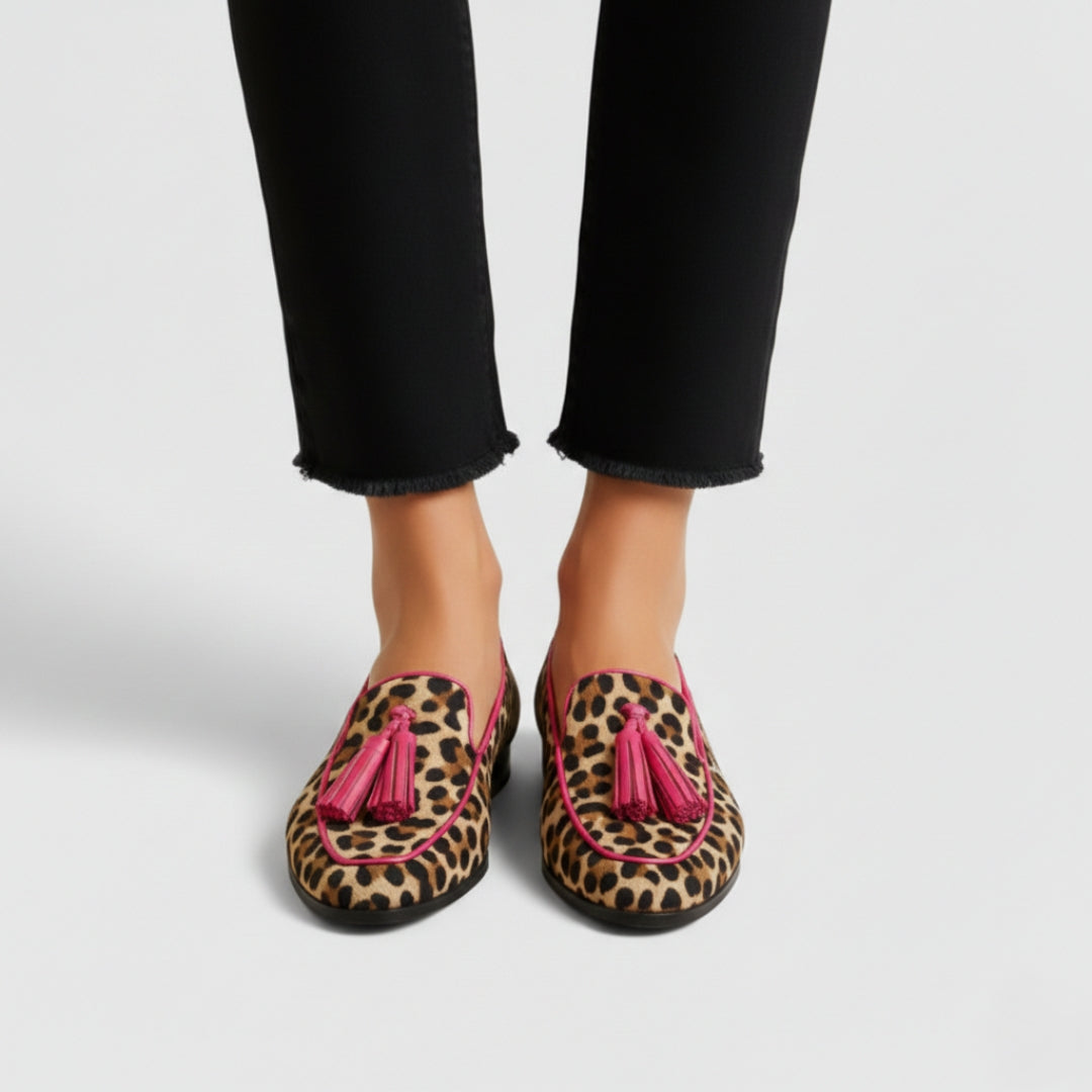 Women's Leopard Loafers - Elegant Support for Everyday Wear