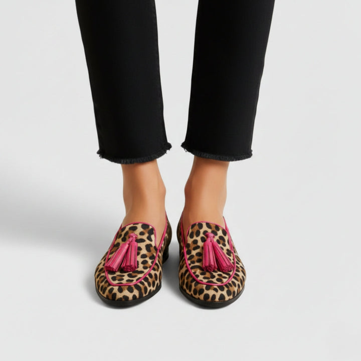 Women's Leopard Loafers - Elegant Support for Everyday Wear
