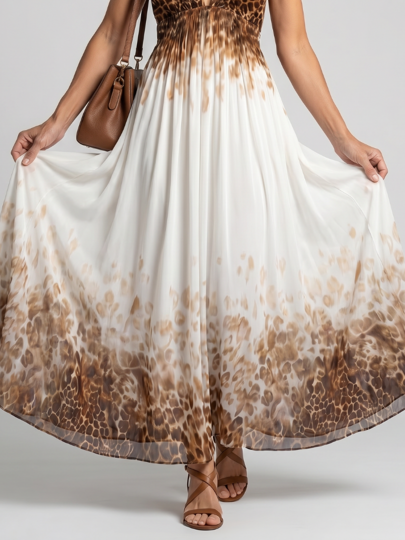 Women's Pleated White Midi Dress - Effortless Elegance