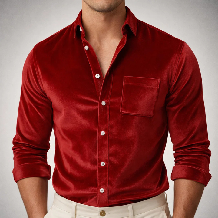 Men's Velvet Shirt – Tailored Smart Evening Occasion Top