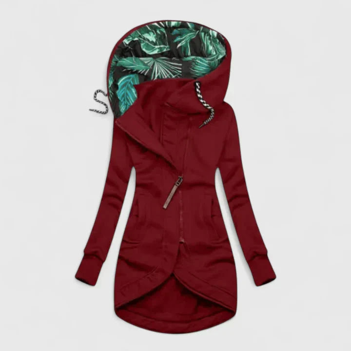 Women's Asymmetric Tropical Hoodie - Bold Coverage with a Surprise