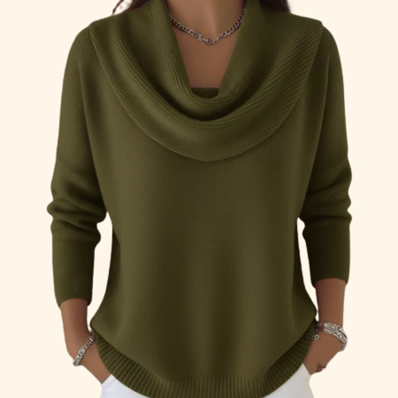Women's Lillian Cowl Neck Knit Sweater - Effortless Elegance