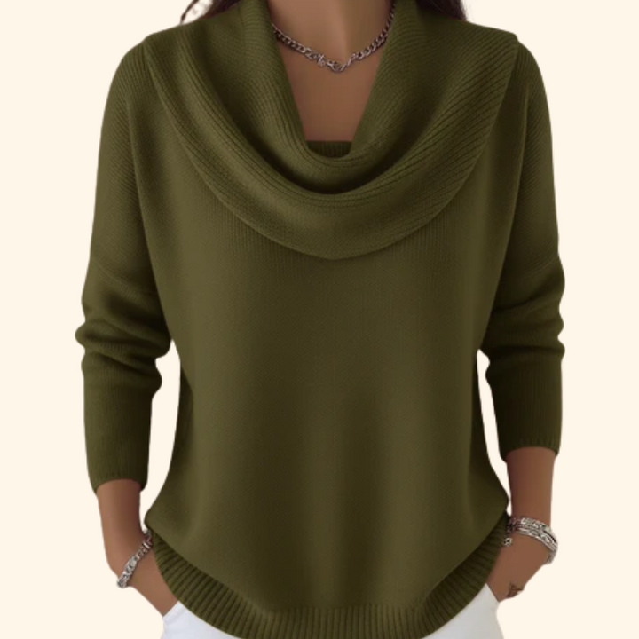 Women's Lillian Cowl Neck Knit Sweater - Effortless Elegance