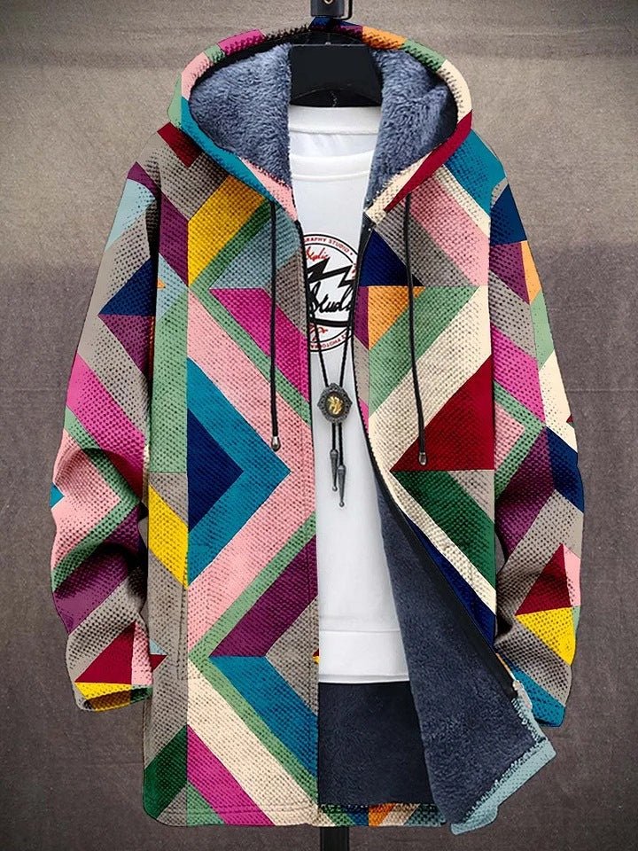 Women's Colorblock Fleece-Lined Hooded Jacket - Cozy & Bold
