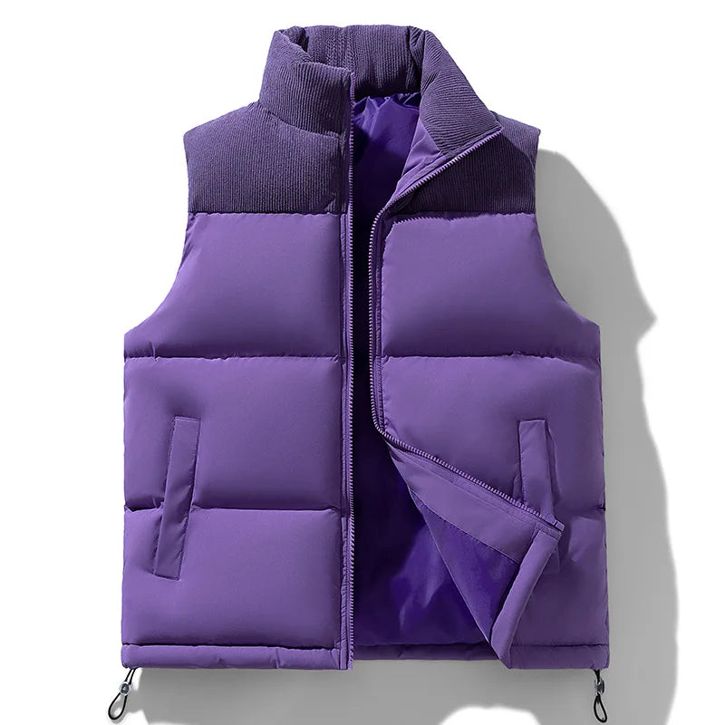 Men's Basel Quilted Gilet – Padded Corduroy-Collar Vest