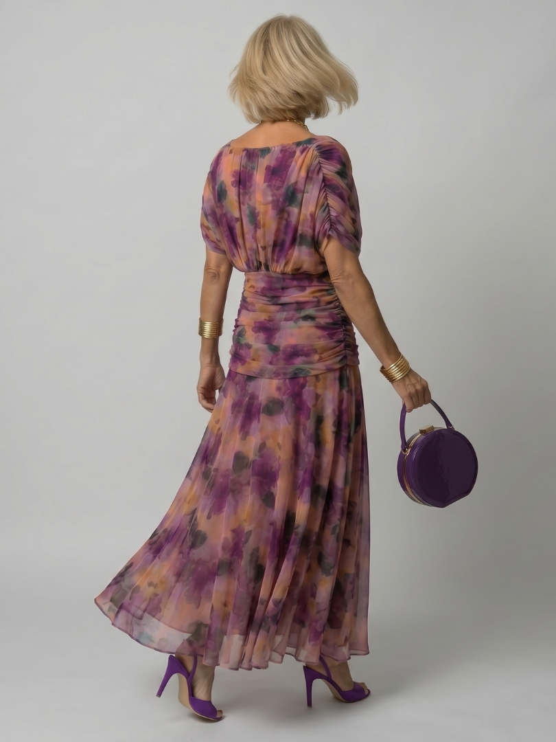 Women's Off-Shoulder Flow Midi Dress – Lightweight & Breezy
