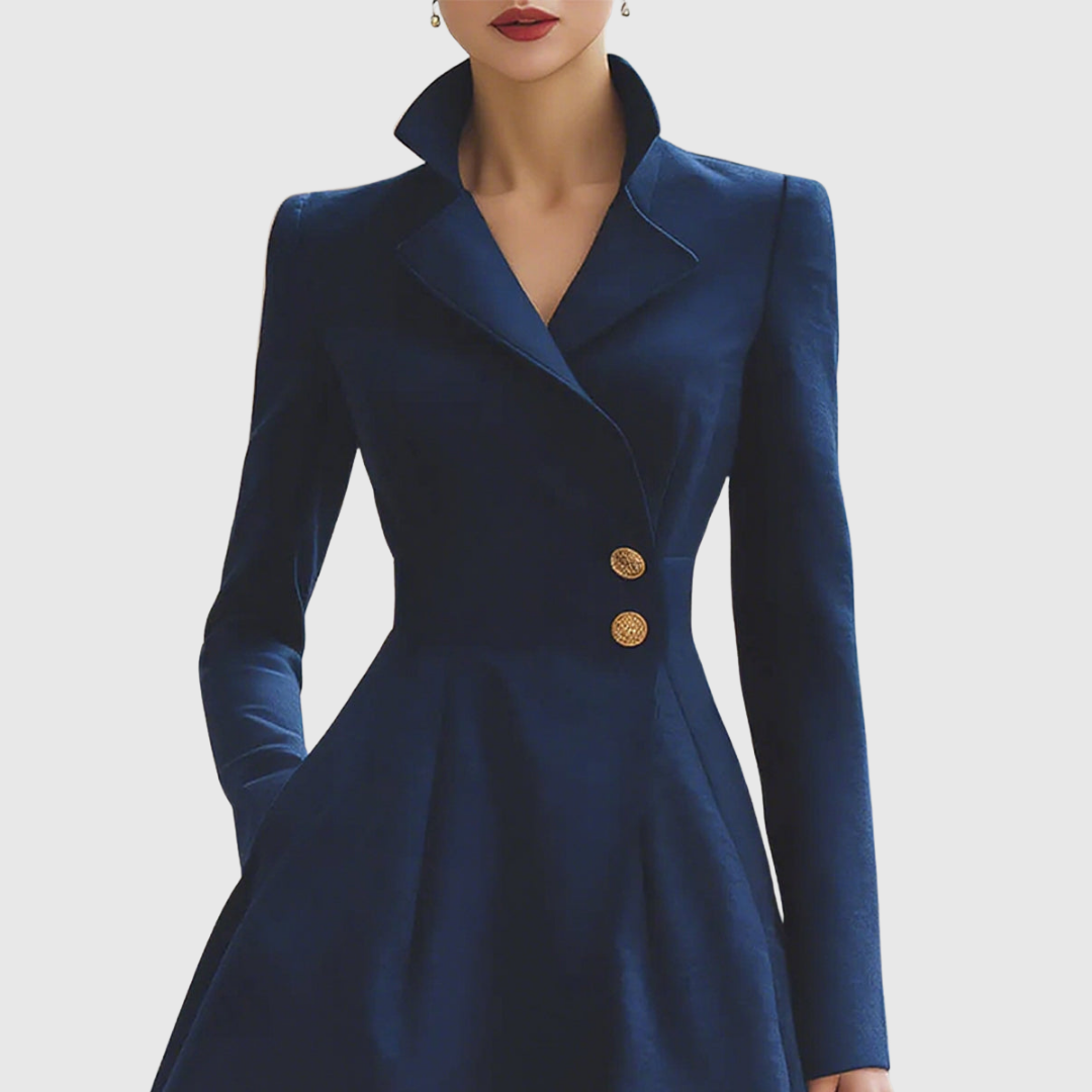 Women's Navy Tailored Coat Dress - Sophisticated Style